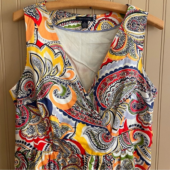 Tommy Hilfiger Colourful Paisley 100% Cotton Dress Women’s Size 10 - Picture 3 of 12